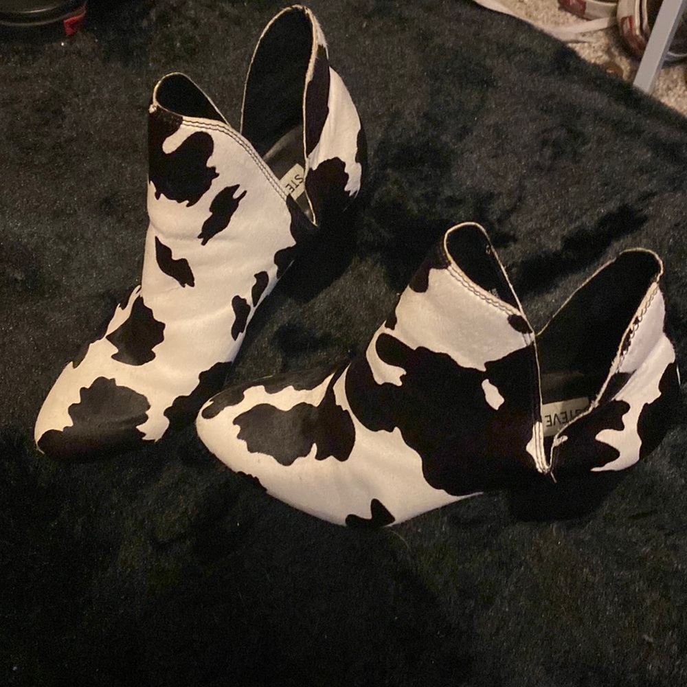 Steve Madden Cow Print Booties